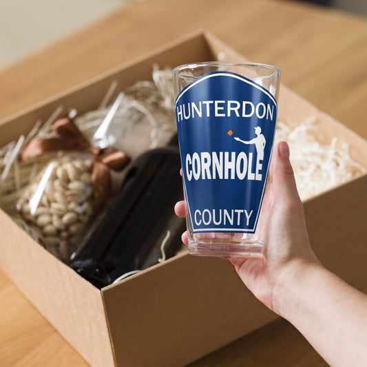 Hunterdon County Cornhole Shaker pint glass