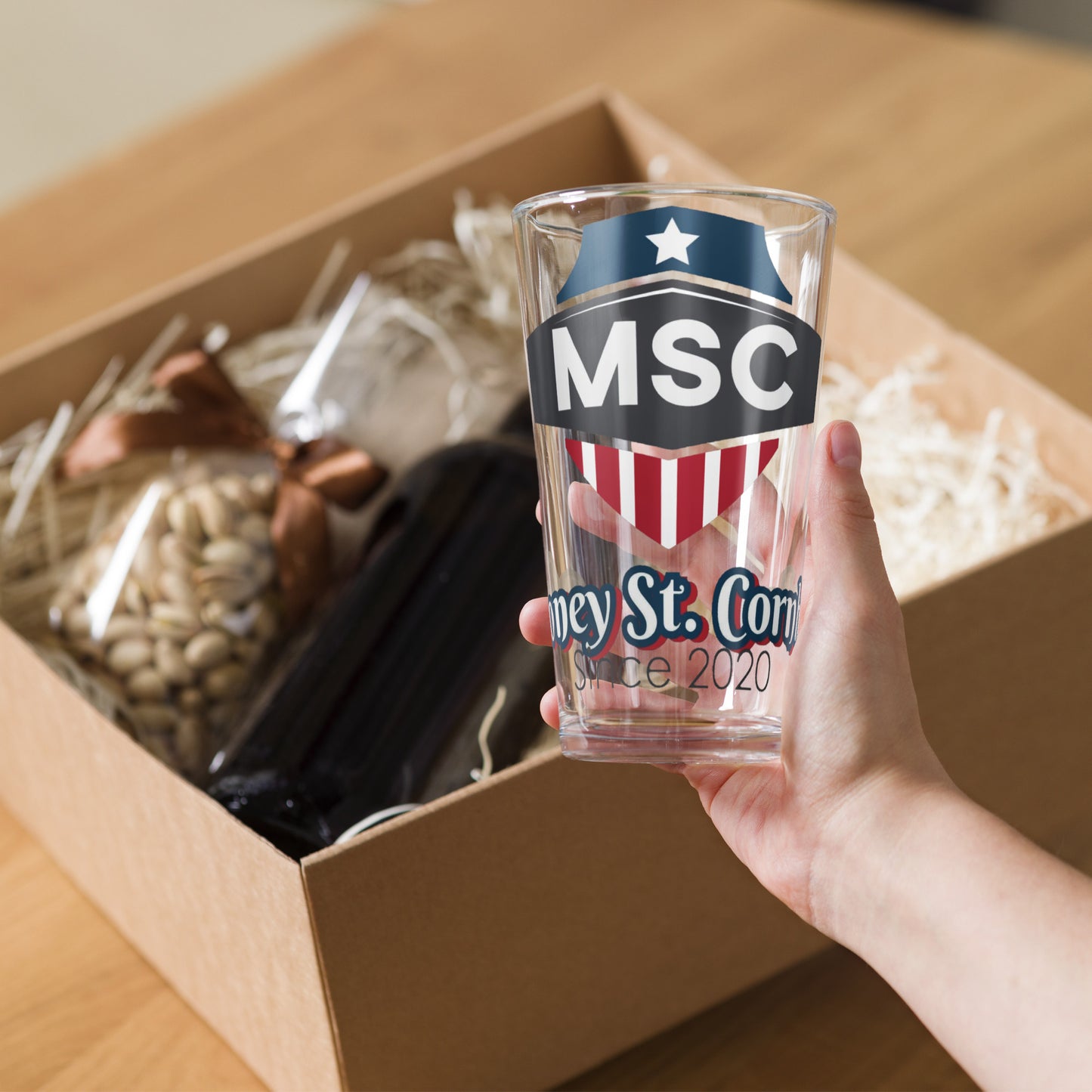 MSC Cornhole Shaker pint glass