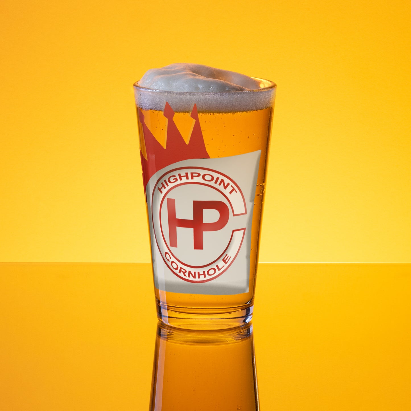 Highpoint Cornhole Shaker pint glass