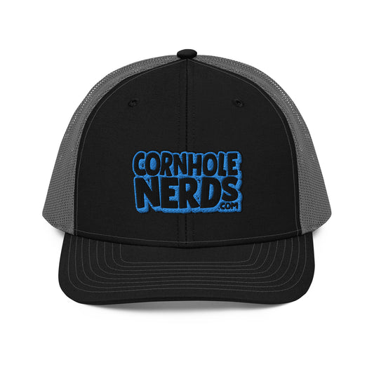 black/light blue nerds logo Richardson 112 snapback Trucker hat