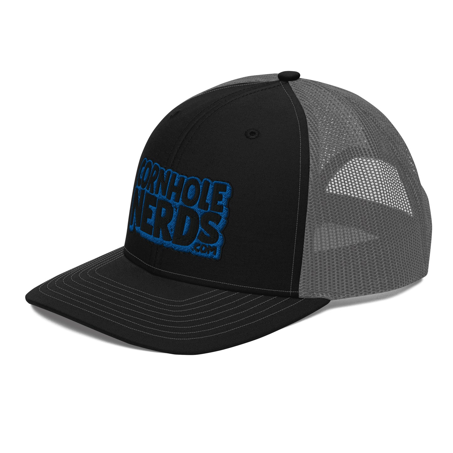 black/royal nerds logo Richardson 112 Trucker hat