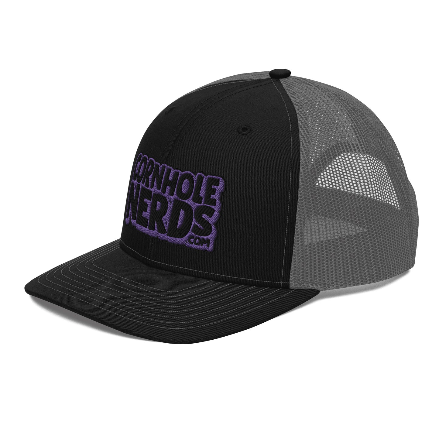 black/purple nerds logo Richardson 112 snapback Trucker hat