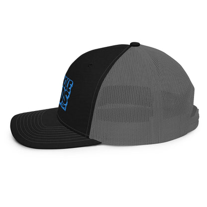 black/light blue nerds logo Richardson 112 snapback Trucker hat