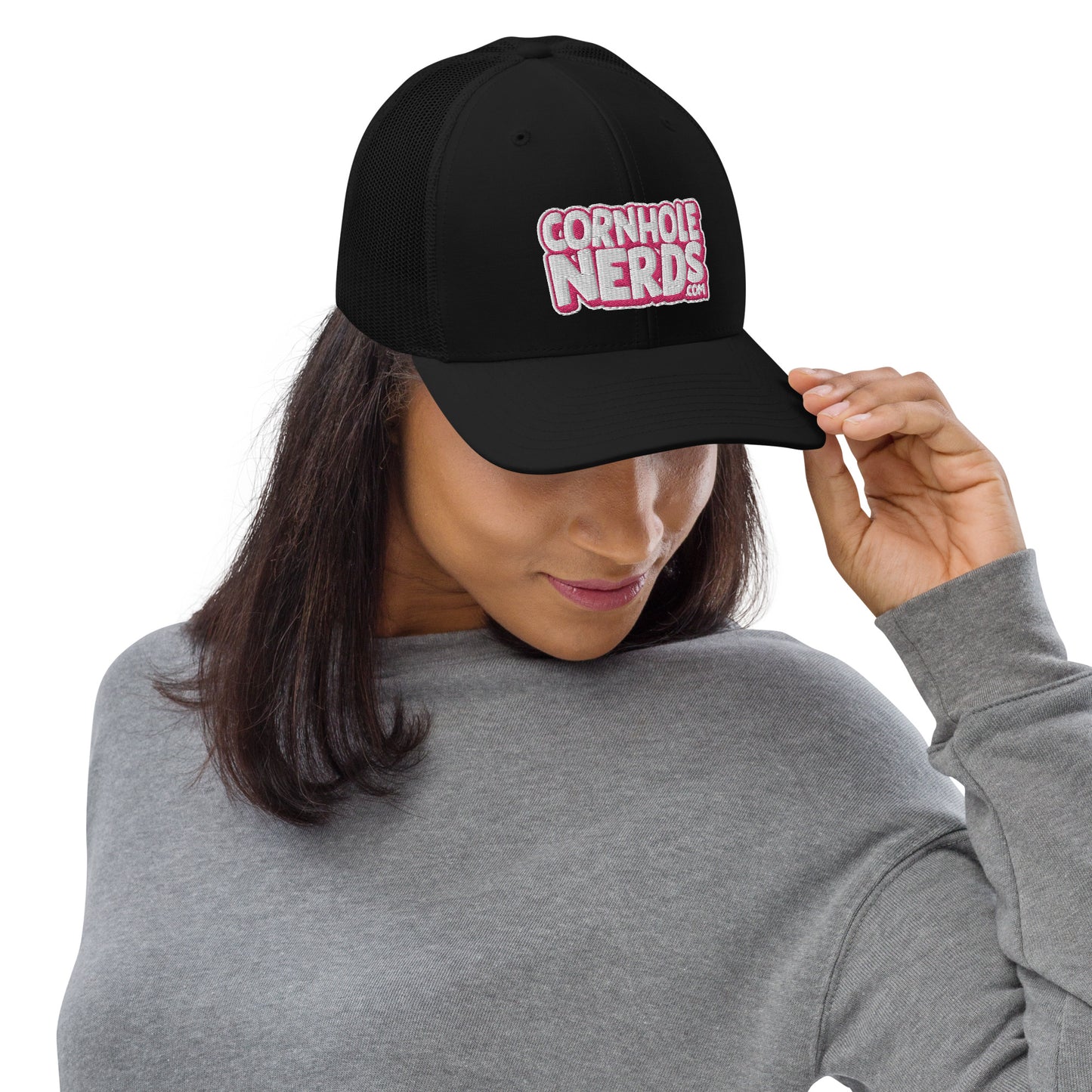 white/pink nerds logo Richardson 112 snapback Trucker hat