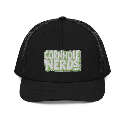 white/kiwi green nerds logo Richardson 112 snapback Trucker hat