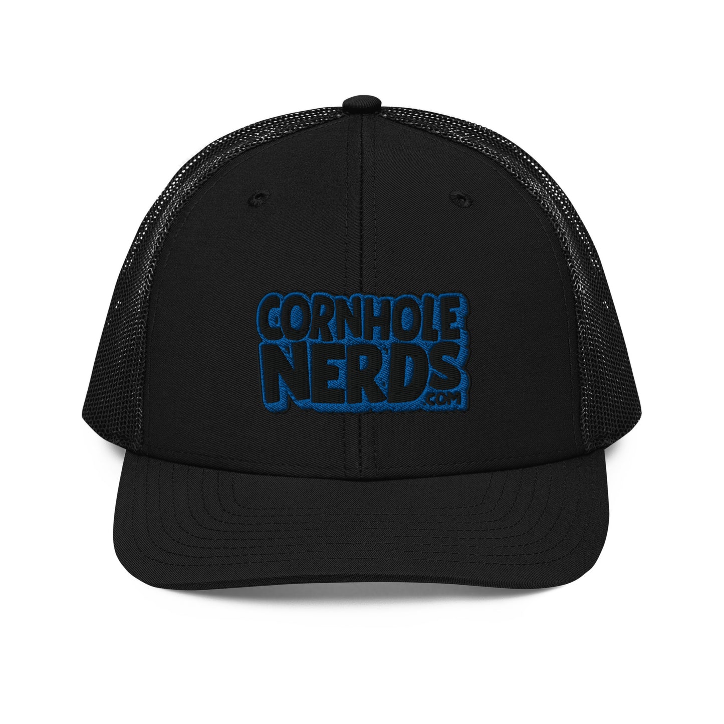 black/royal nerds logo Richardson 112 Trucker hat