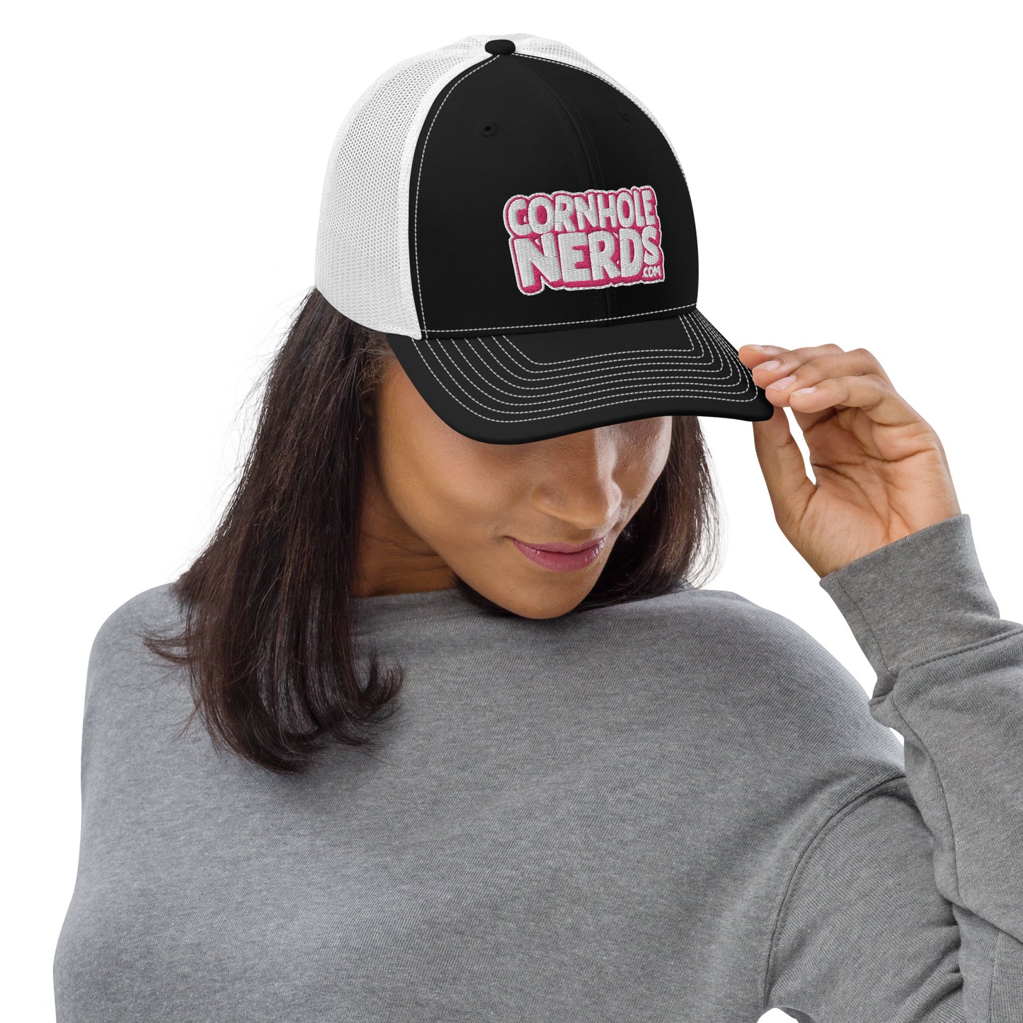 white/pink nerds logo Richardson 112 snapback Trucker hat