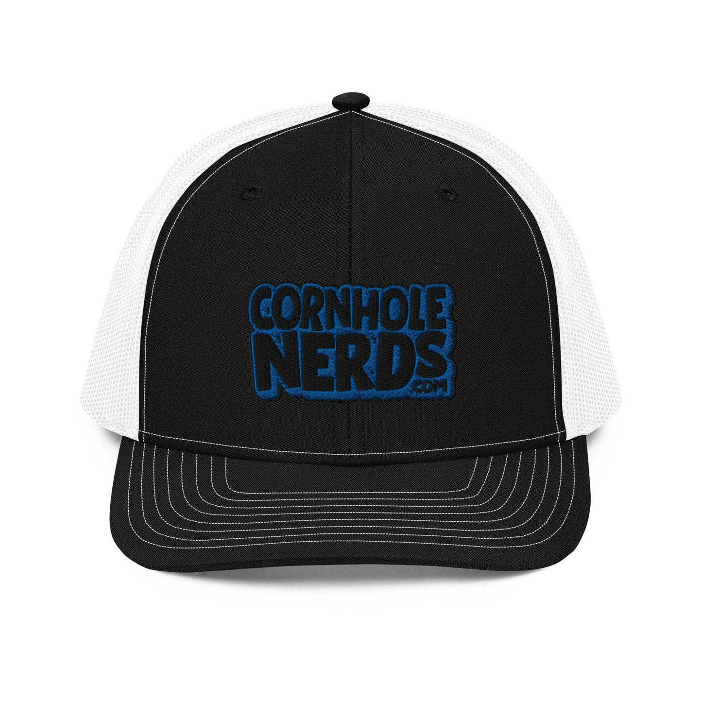 black/royal nerds logo Richardson 112 Trucker hat