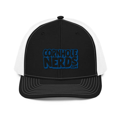 black/royal nerds logo Richardson 112 Trucker hat