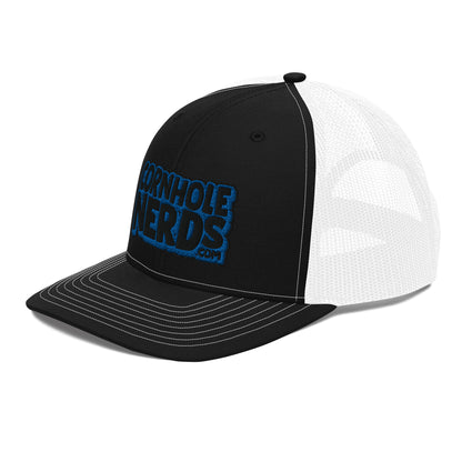 black/royal nerds logo Richardson 112 Trucker hat