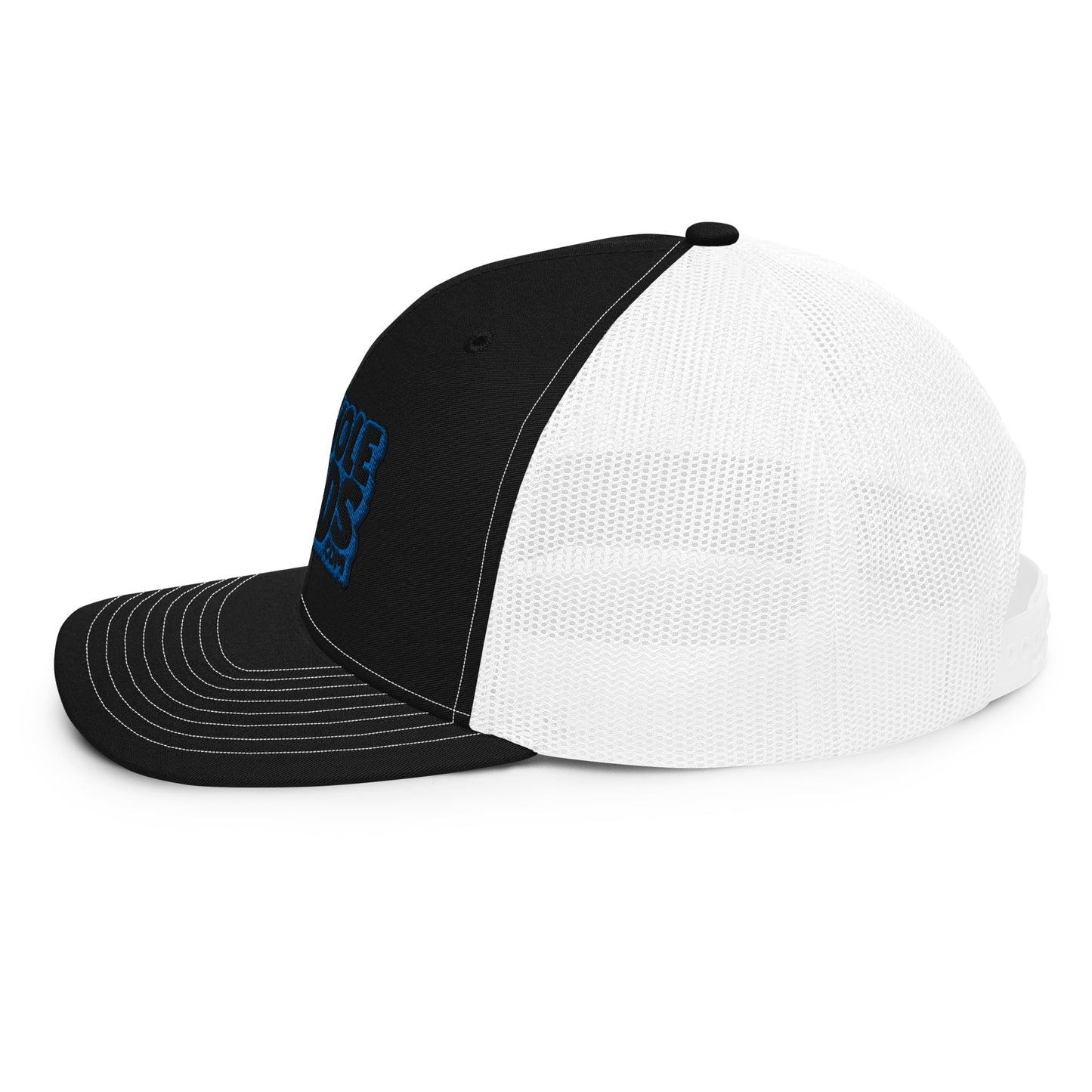 black/royal nerds logo Richardson 112 Trucker hat