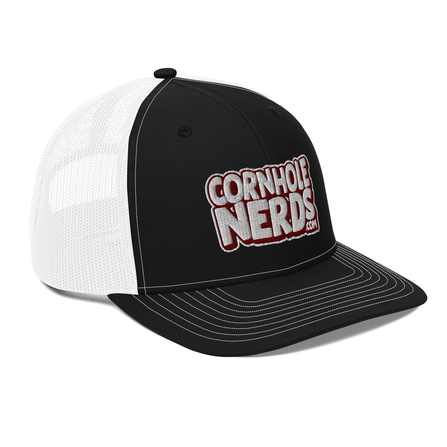 white/maroon nerds logo Richardson 112 snapback Trucker hat