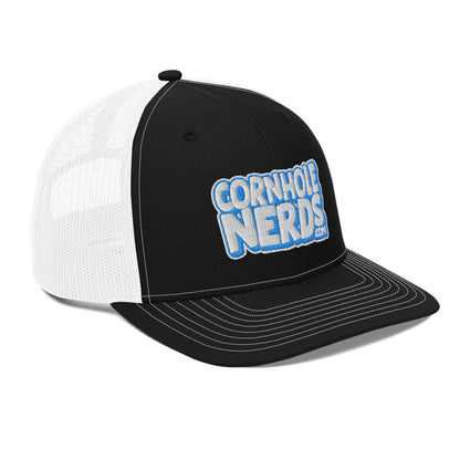 white/light blue nerds logo Richardson 112 snapback Trucker hat