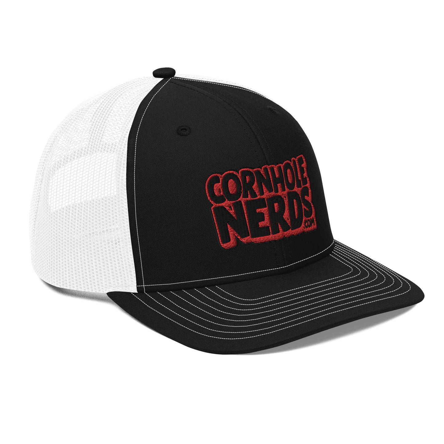 black/red nerds logo Richardson 112 snapback Trucker hat