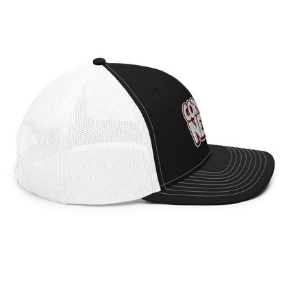 white/maroon nerds logo Richardson 112 snapback Trucker hat