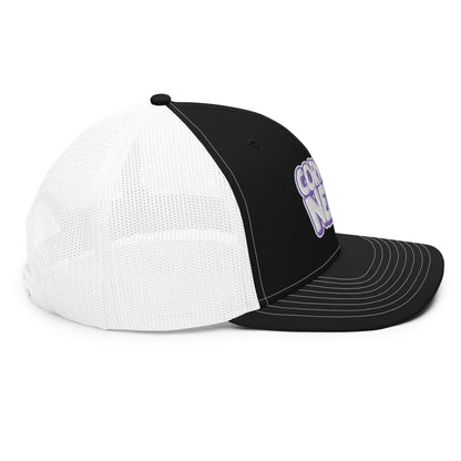 white/purple nerds logo Richardson 112 snapback Trucker hat