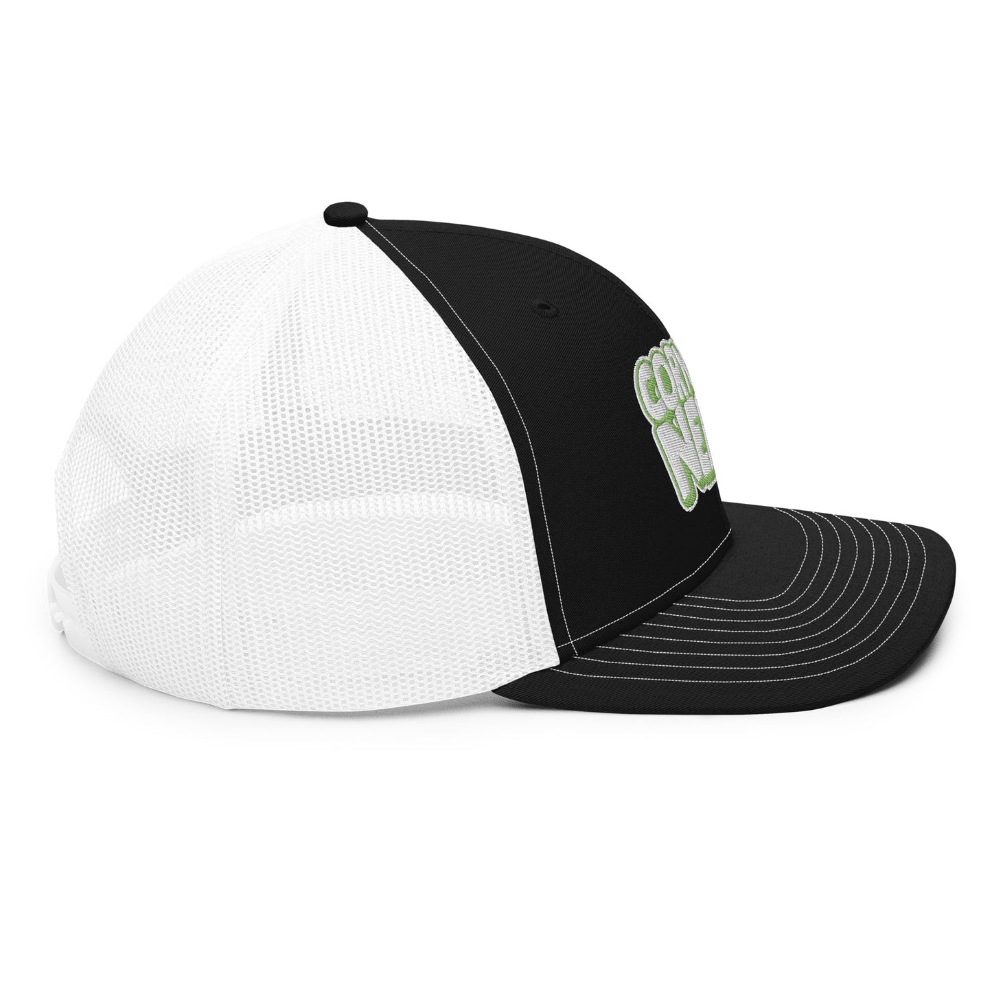 white/kiwi green nerds logo Richardson 112 snapback Trucker hat