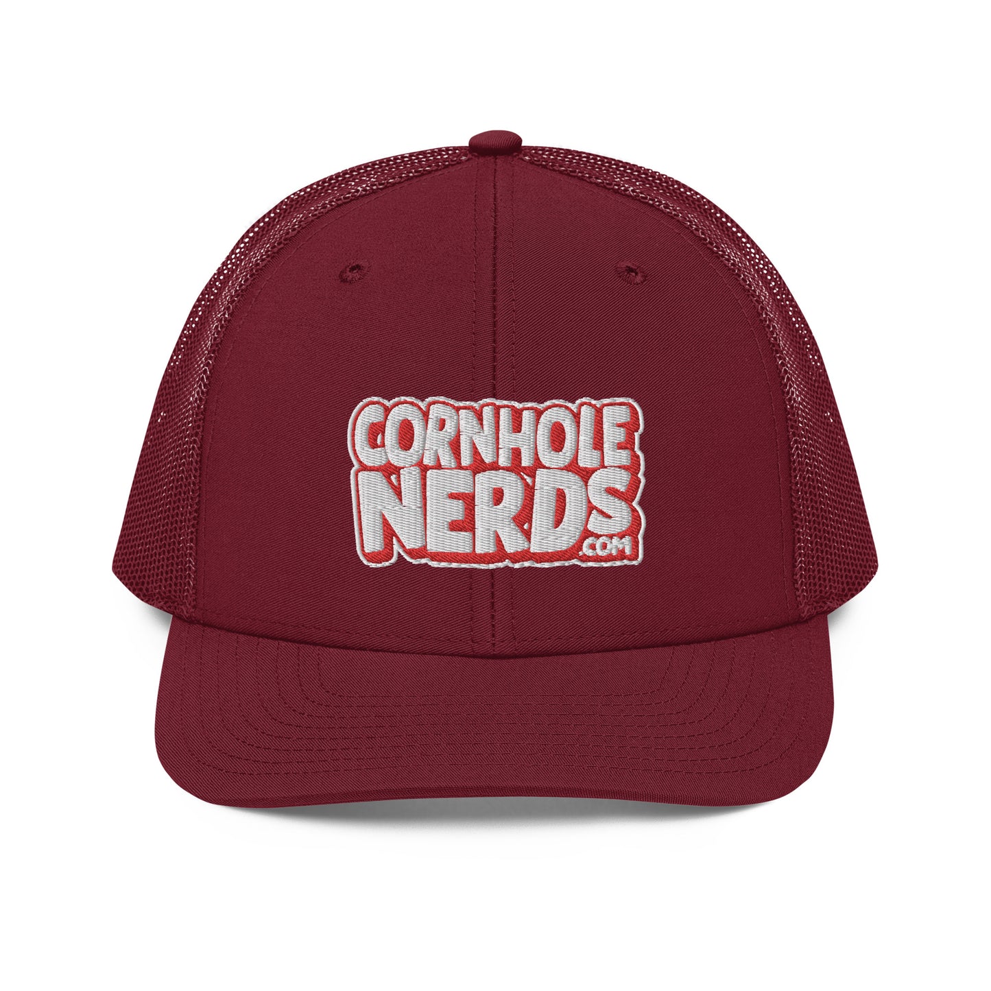 white/red nerds logo Richardson 112 snapback Trucker hat