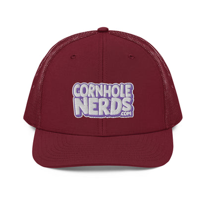 white/purple nerds logo Richardson 112 snapback Trucker hat