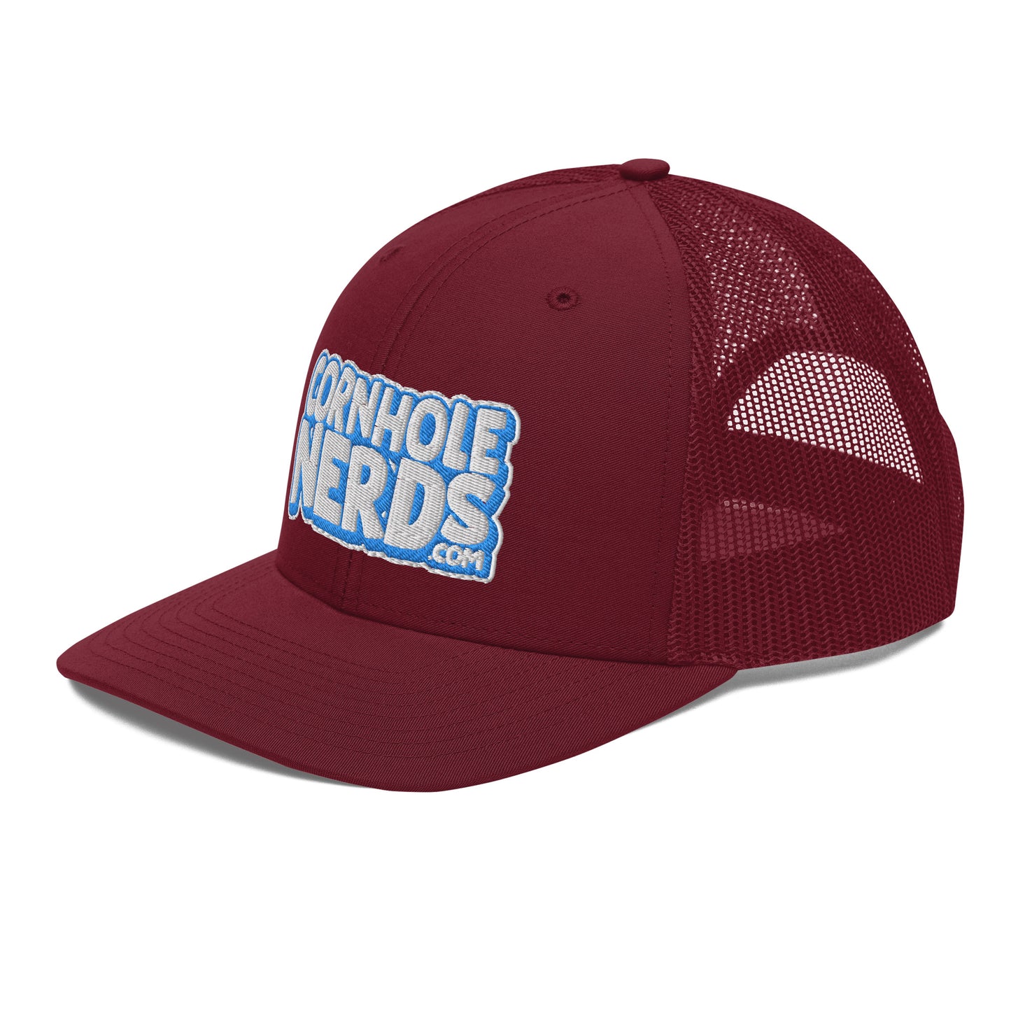 white/light blue nerds logo Richardson 112 snapback Trucker hat