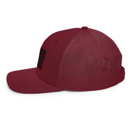 black/maroon nerds logo Richardson 112 snapback Trucker hat