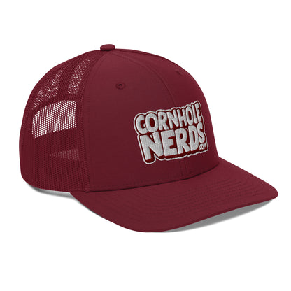 white/maroon nerds logo Richardson 112 snapback Trucker hat