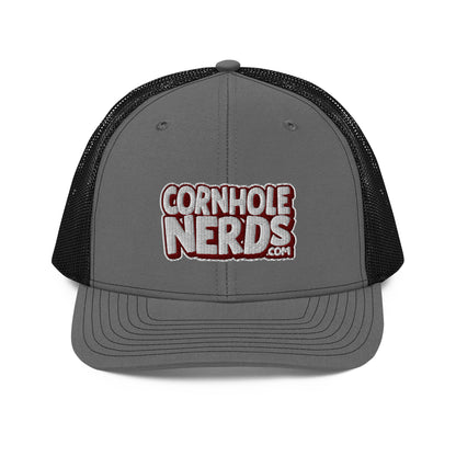 white/maroon nerds logo Richardson 112 snapback Trucker hat