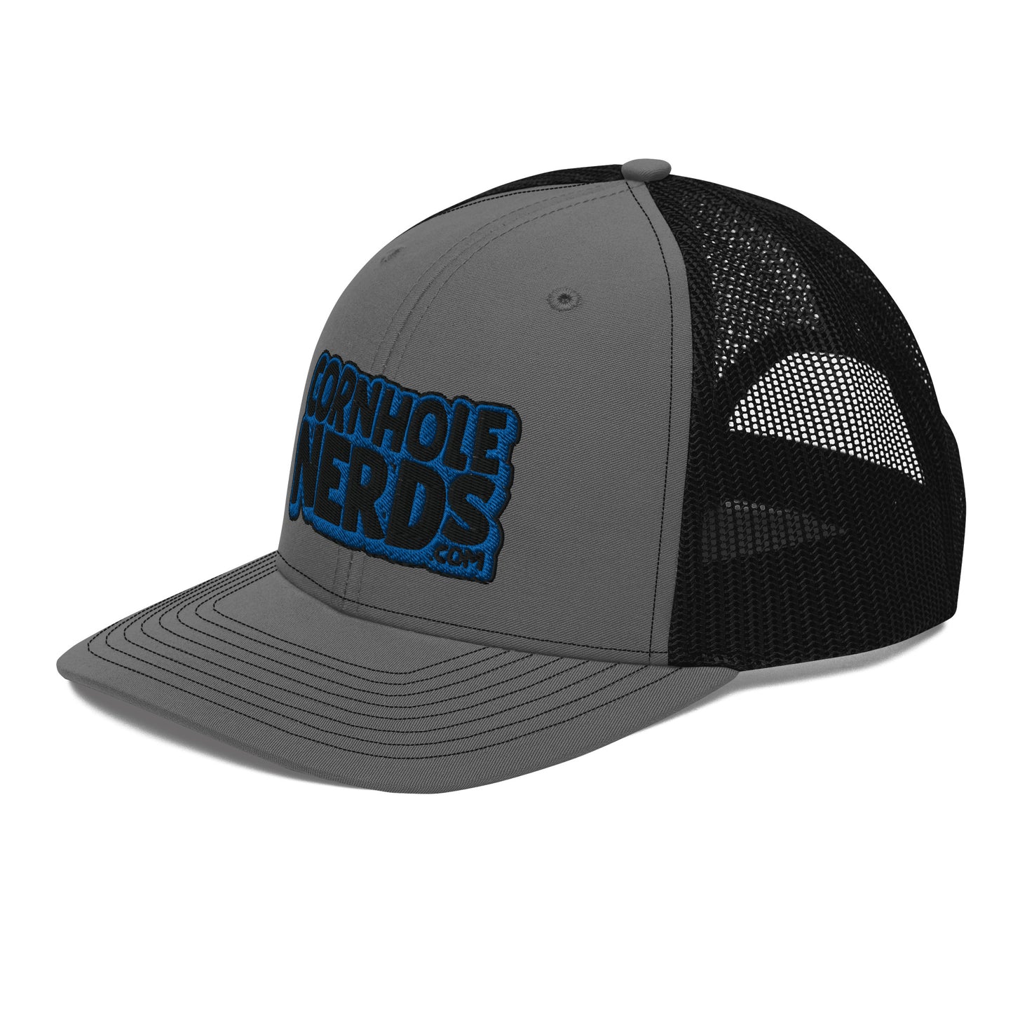 black/royal nerds logo Richardson 112 Trucker hat