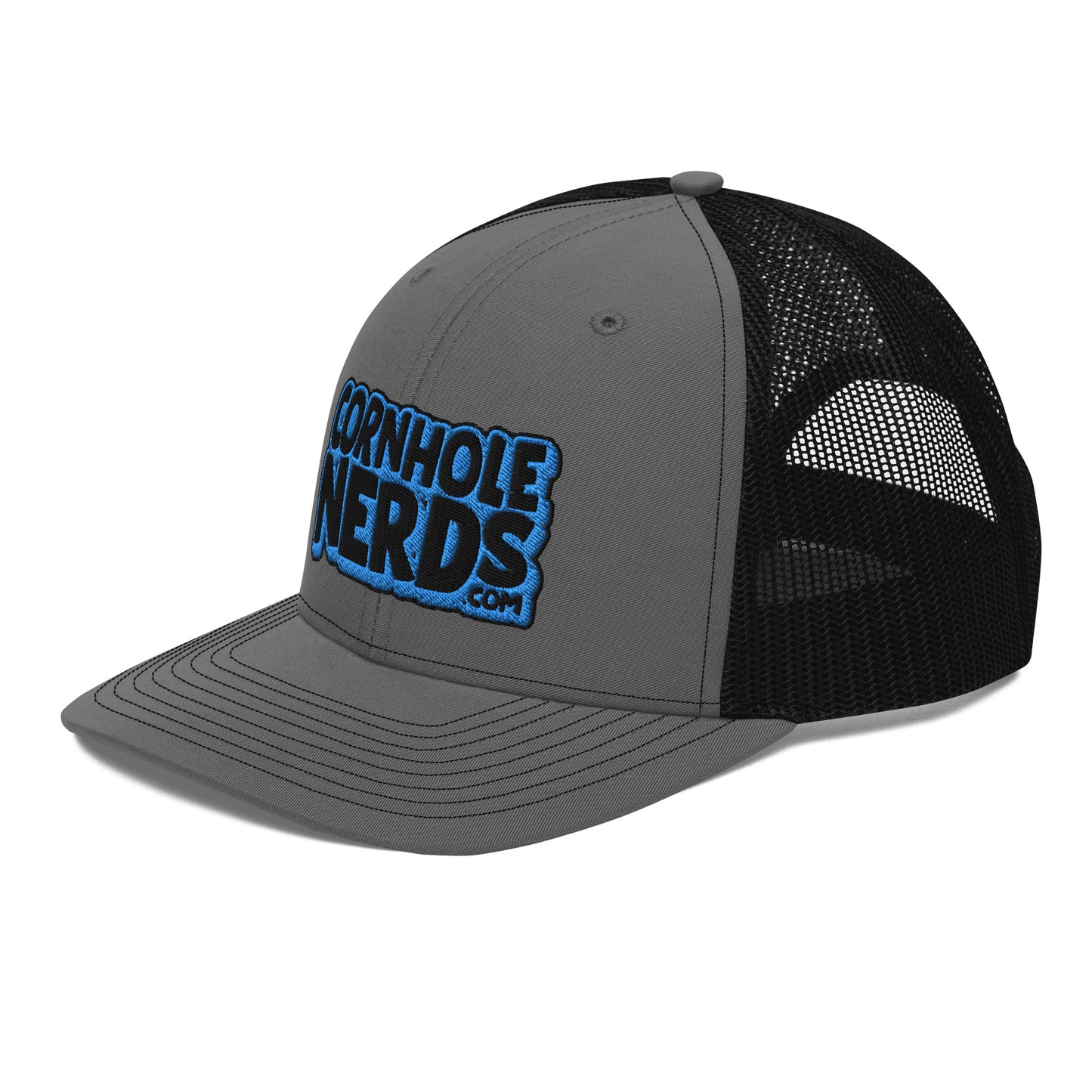 black/light blue nerds logo Richardson 112 snapback Trucker hat