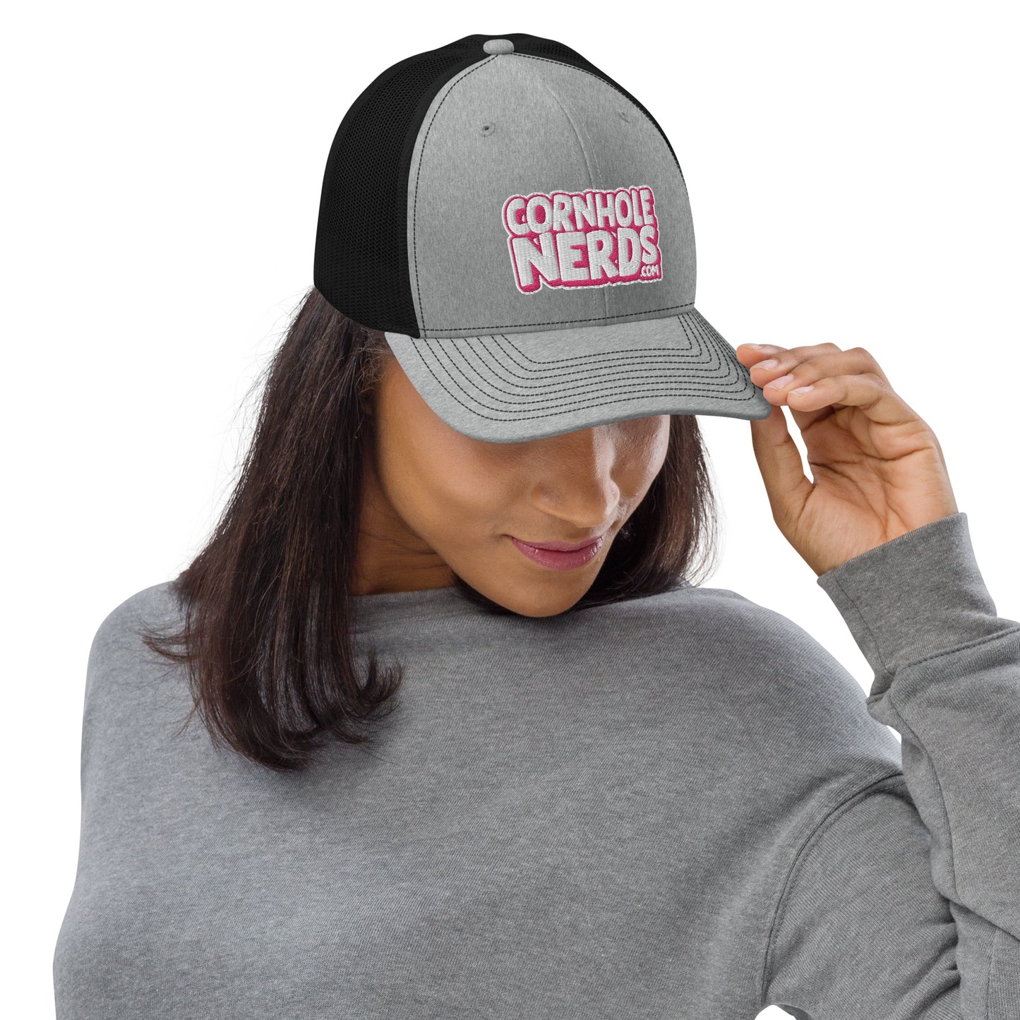 white/pink nerds logo Richardson 112 snapback Trucker hat