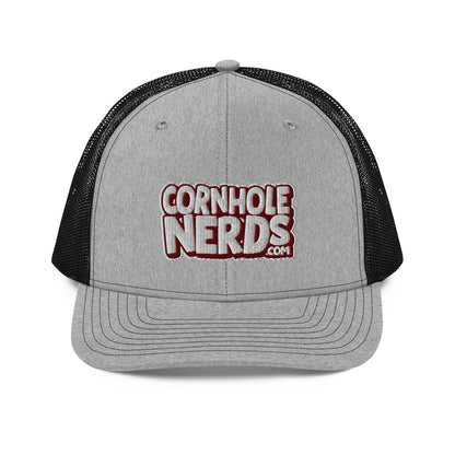 white/maroon nerds logo Richardson 112 snapback Trucker hat