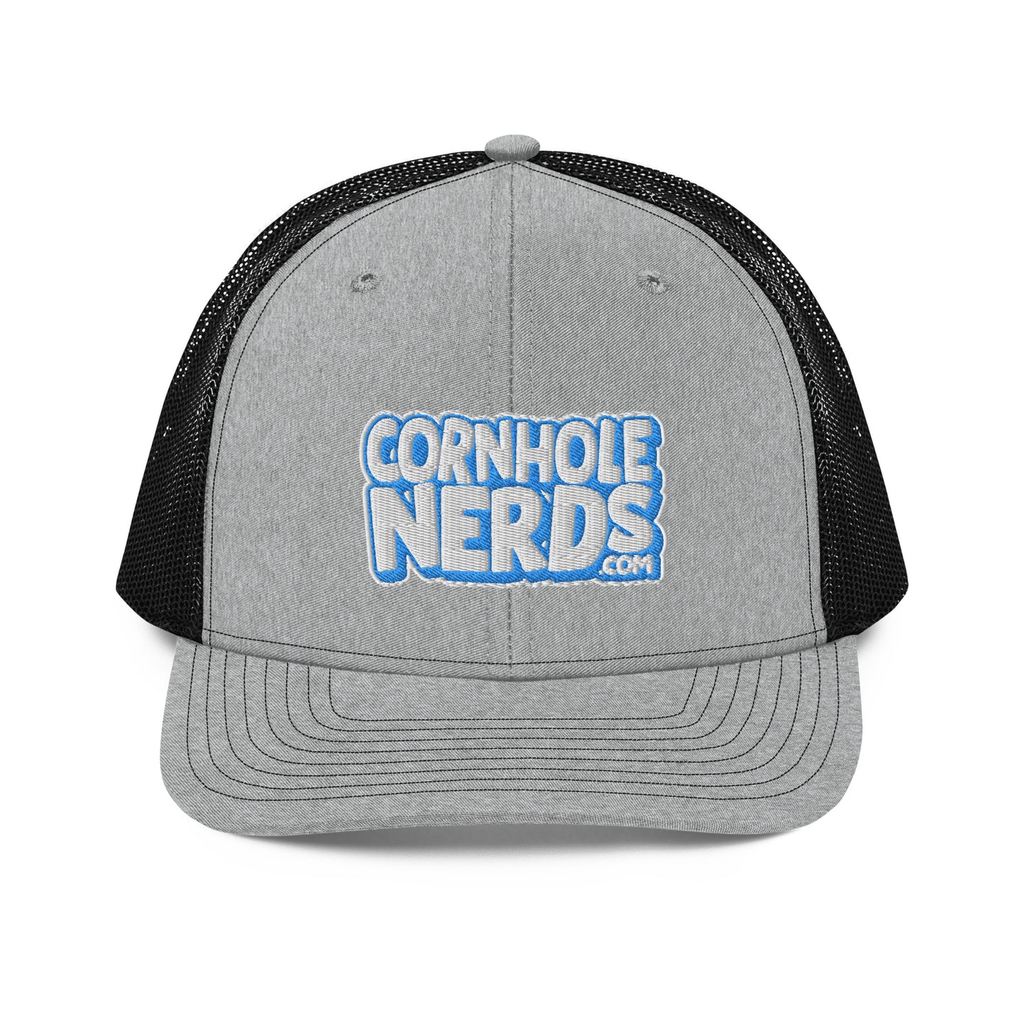 white/light blue nerds logo Richardson 112 snapback Trucker hat