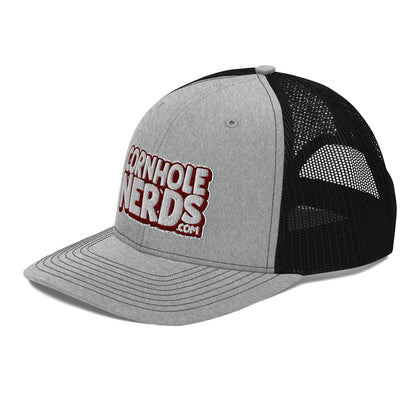 white/maroon nerds logo Richardson 112 snapback Trucker hat