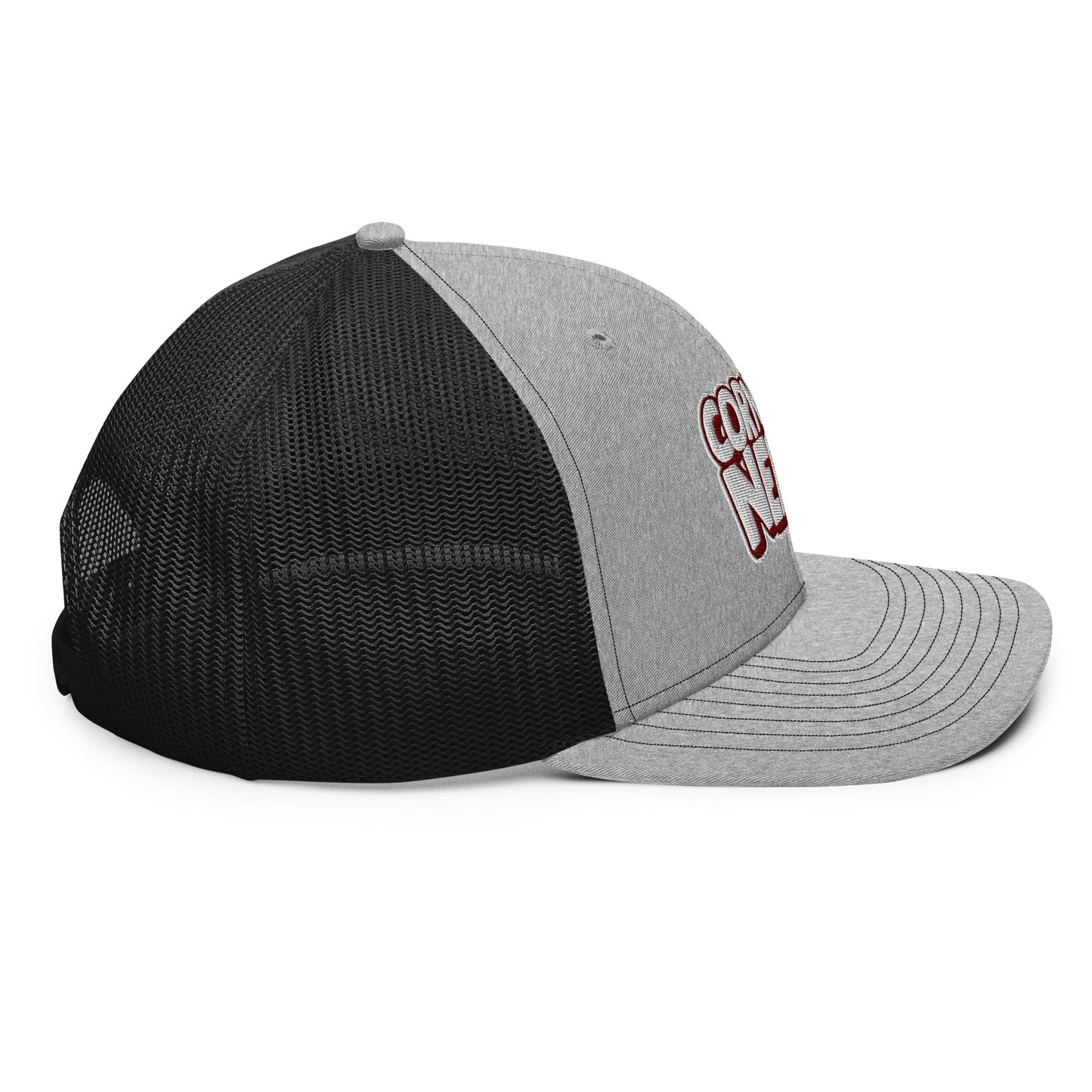 white/maroon nerds logo Richardson 112 snapback Trucker hat