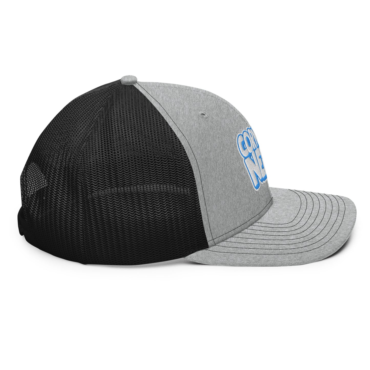 white/light blue nerds logo Richardson 112 snapback Trucker hat