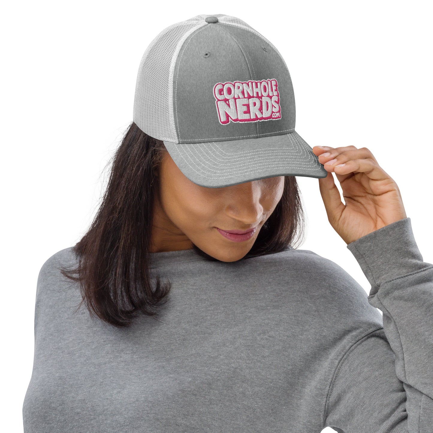 white/pink nerds logo Richardson 112 snapback Trucker hat