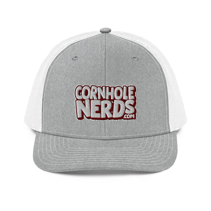 white/maroon nerds logo Richardson 112 snapback Trucker hat