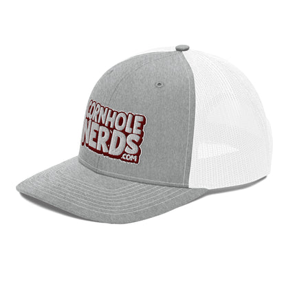 white/maroon nerds logo Richardson 112 snapback Trucker hat