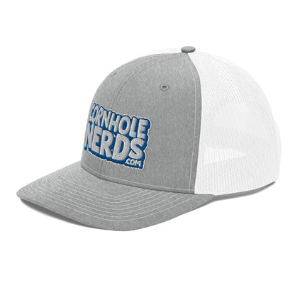 white/royal nerds logo Richardson 112 snapback Trucker hat