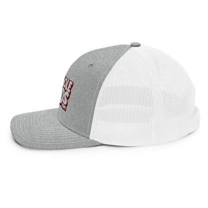 white/maroon nerds logo Richardson 112 snapback Trucker hat