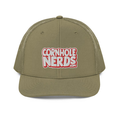 white/red nerds logo Richardson 112 snapback Trucker hat