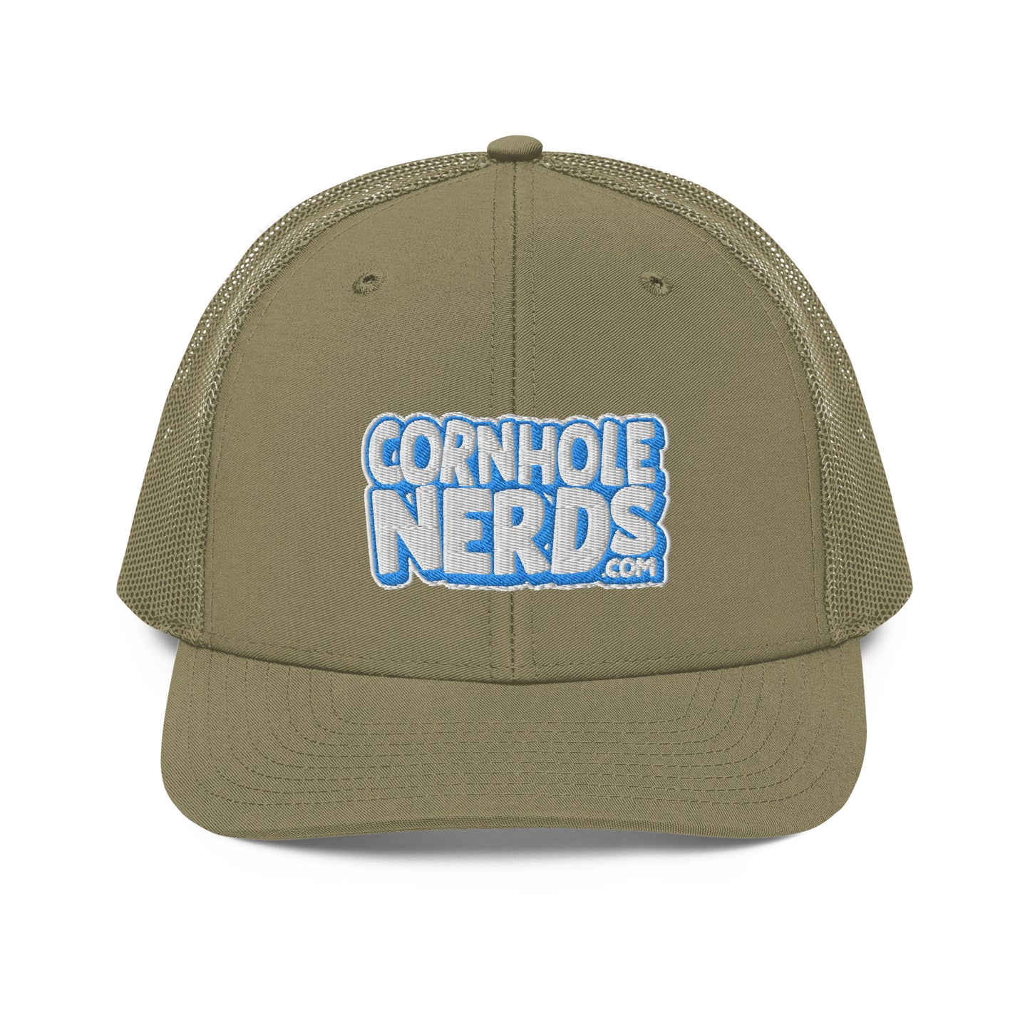 white/light blue nerds logo Richardson 112 snapback Trucker hat