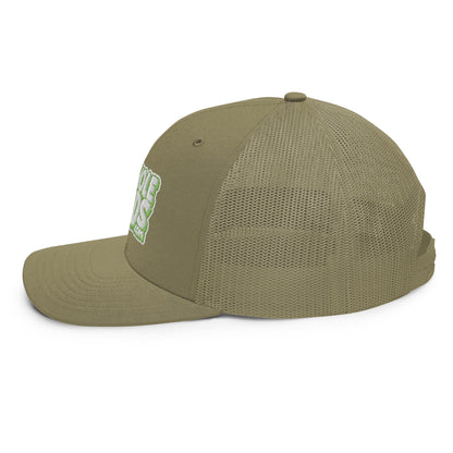 white/kiwi green nerds logo Richardson 112 snapback Trucker hat