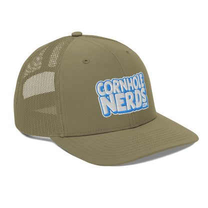 white/light blue nerds logo Richardson 112 snapback Trucker hat