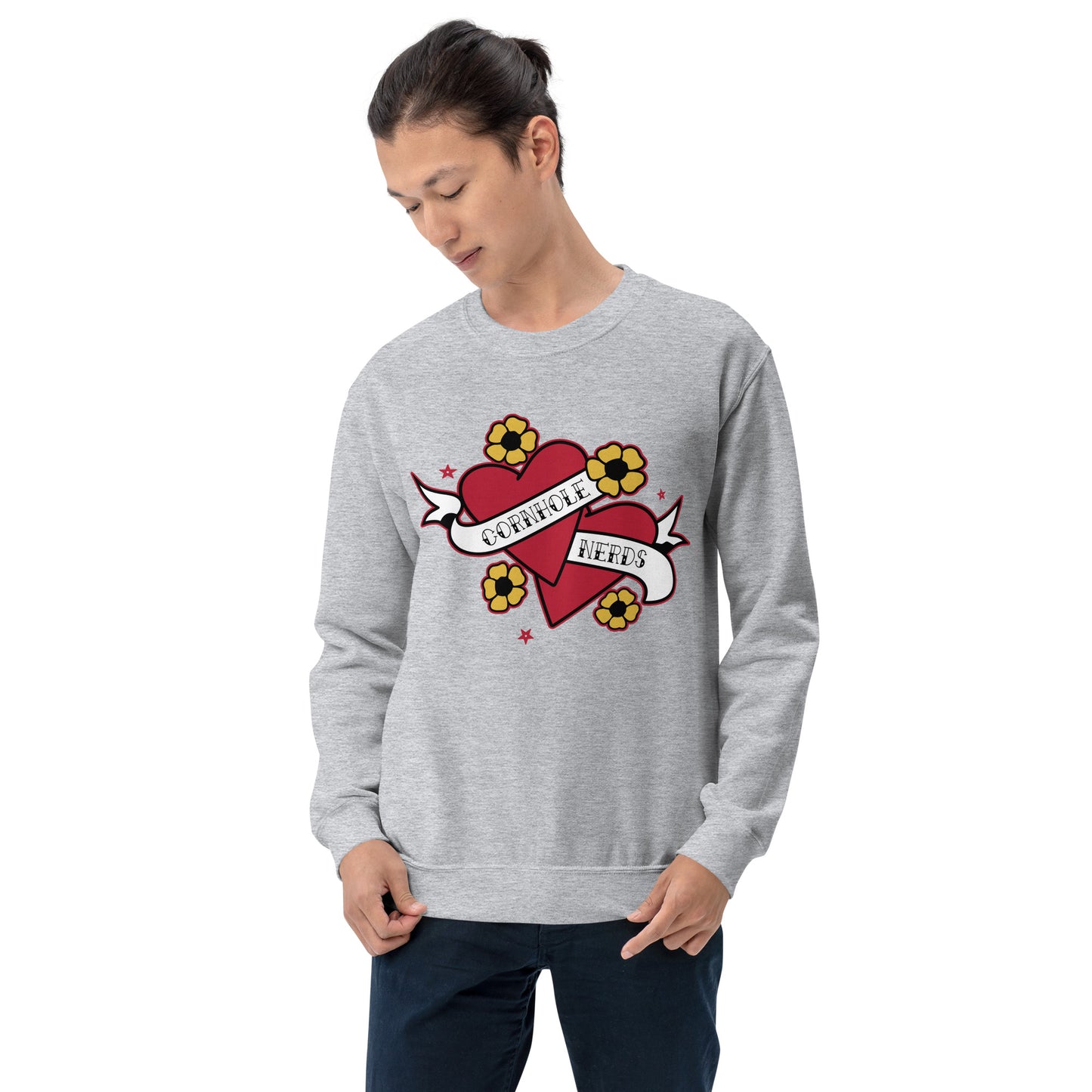 Cornhole Nerds Two hearts are better than one Unisex Sweatshirt