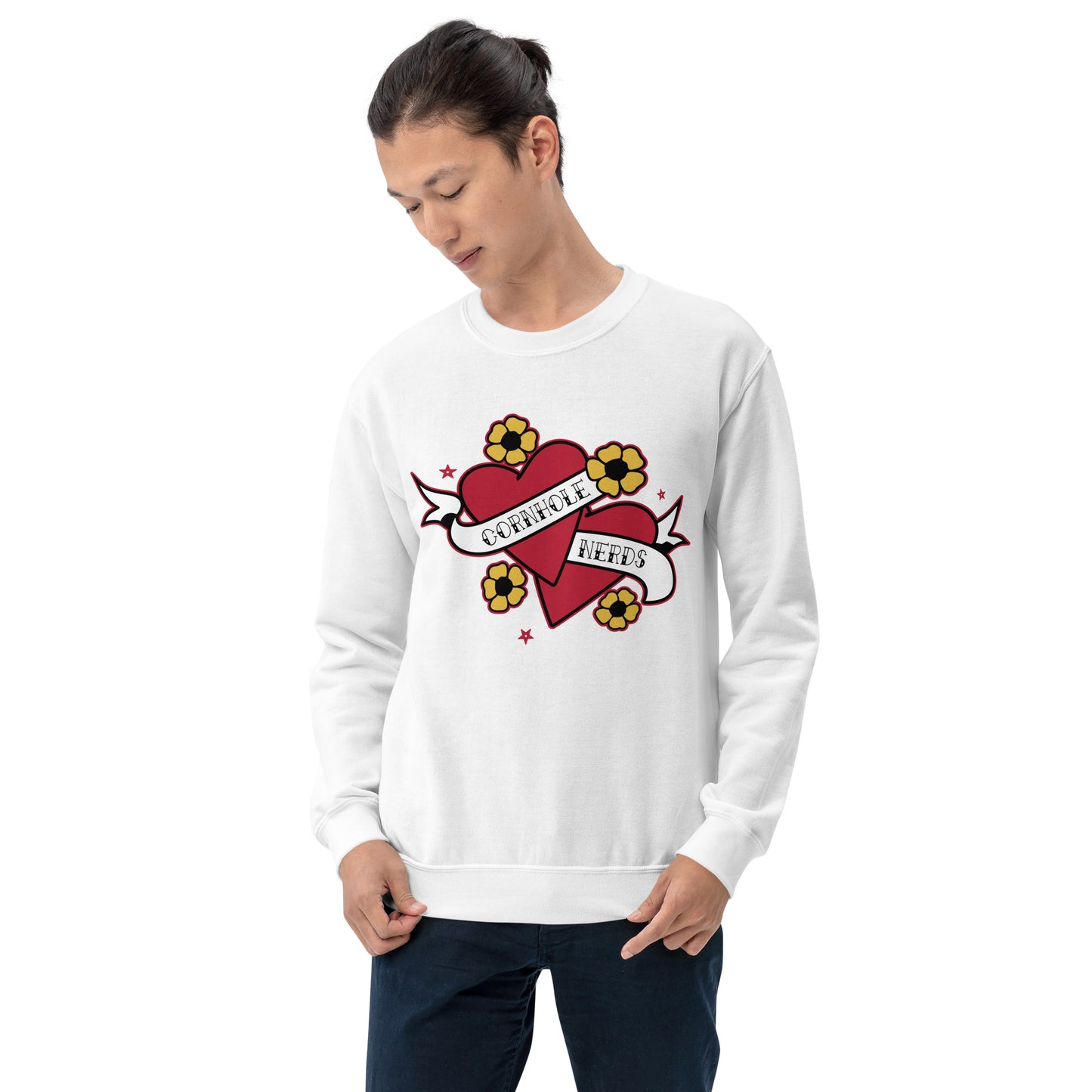 Cornhole Nerds Two hearts are better than one Unisex Sweatshirt