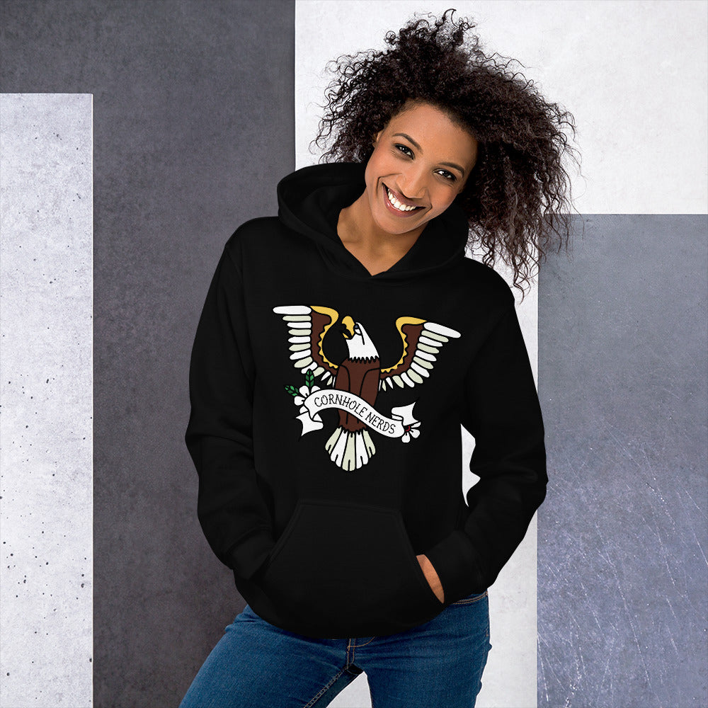 Cornhole Nerds Eagle logo Unisex Hoodie