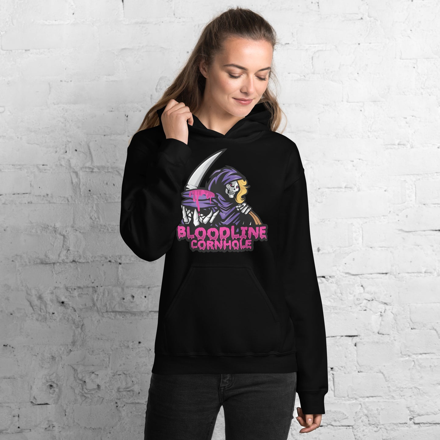 Bloodline Cornhole Lady Reaper Unisex Hoodie