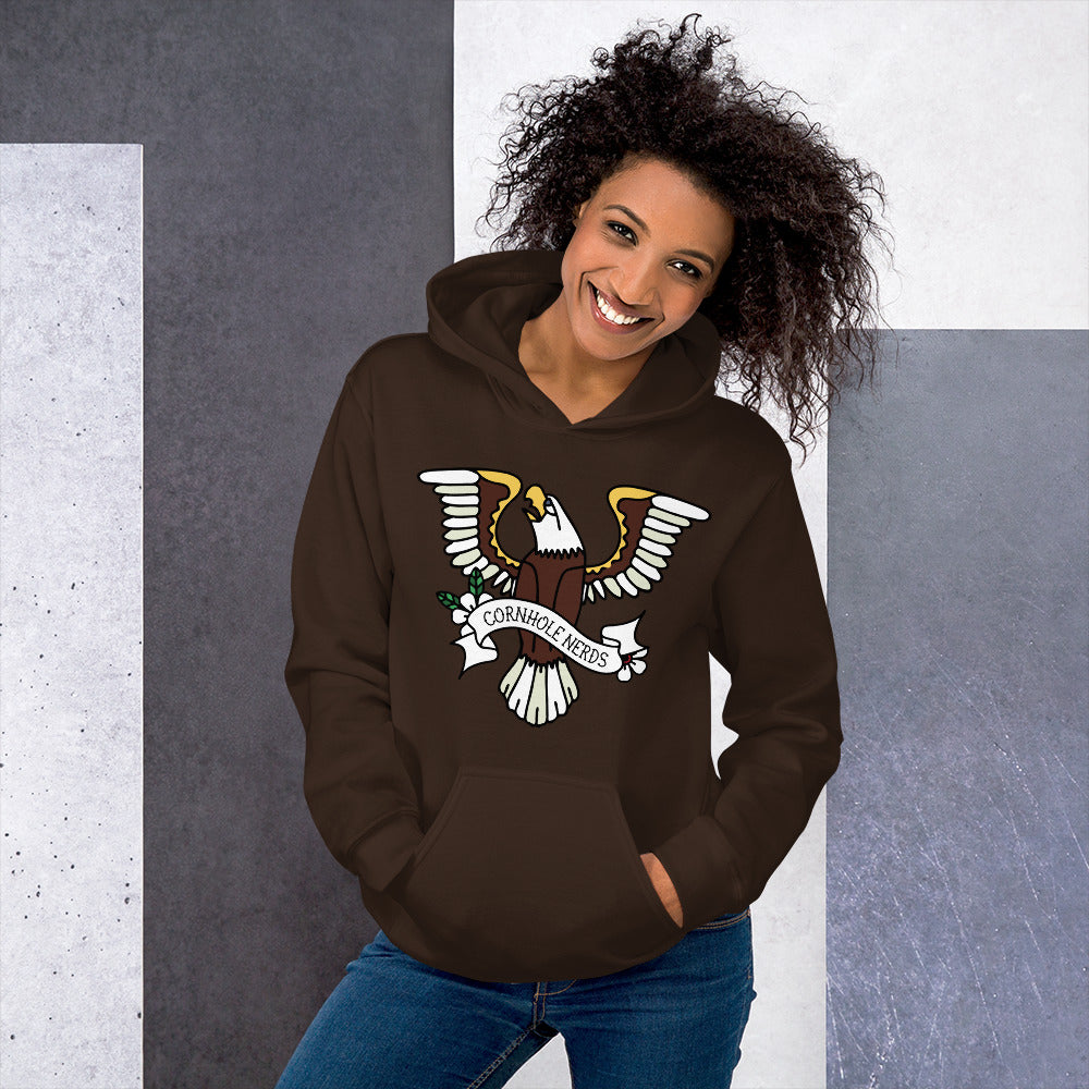 Cornhole Nerds Eagle logo Unisex Hoodie