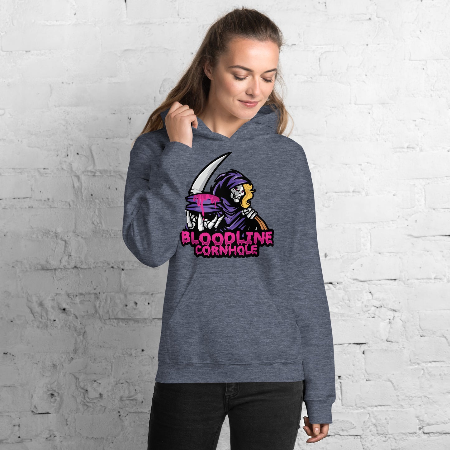 Bloodline Cornhole Lady Reaper Unisex Hoodie